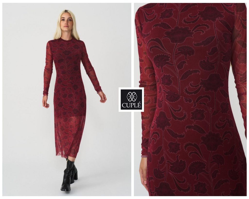 Vestido midi de manga larga Cuple
